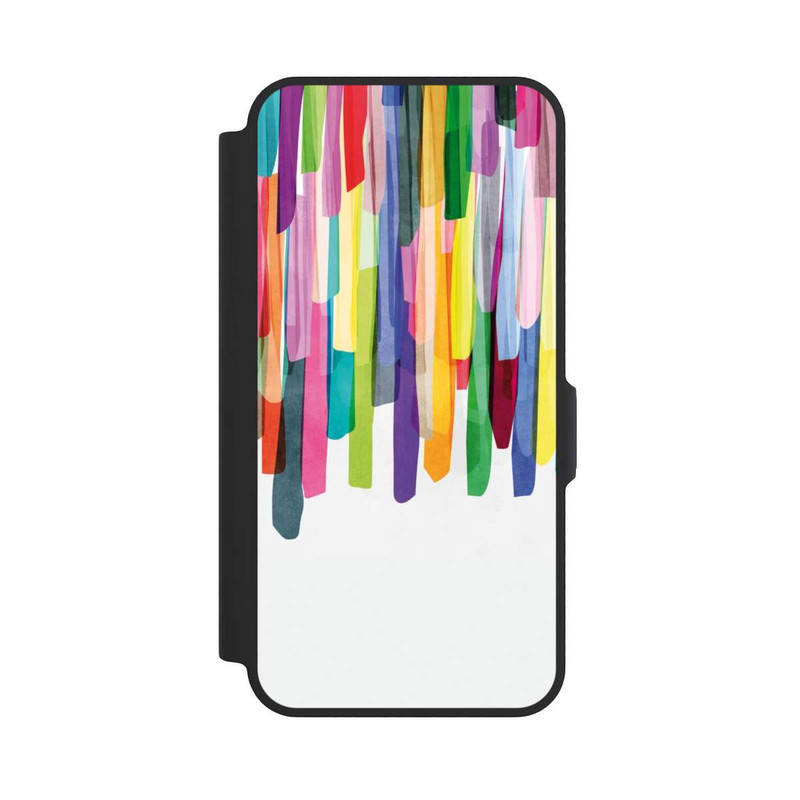 Galaxy A57 5G NIVOflip Bunte Streifen Weißer Hintergrund