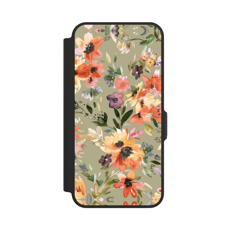 Galaxy A57 5G NIVOflip Fleurs tropicales picturales vert sauge