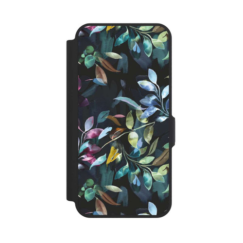 Samsung Galaxy A57 5G NIVOflip Aquarelle Feuilles Mystiques Noir