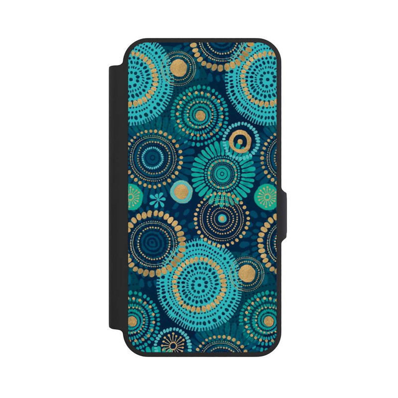 Galaxy A57 5G NIVOflip Blockprint India Teal Gold