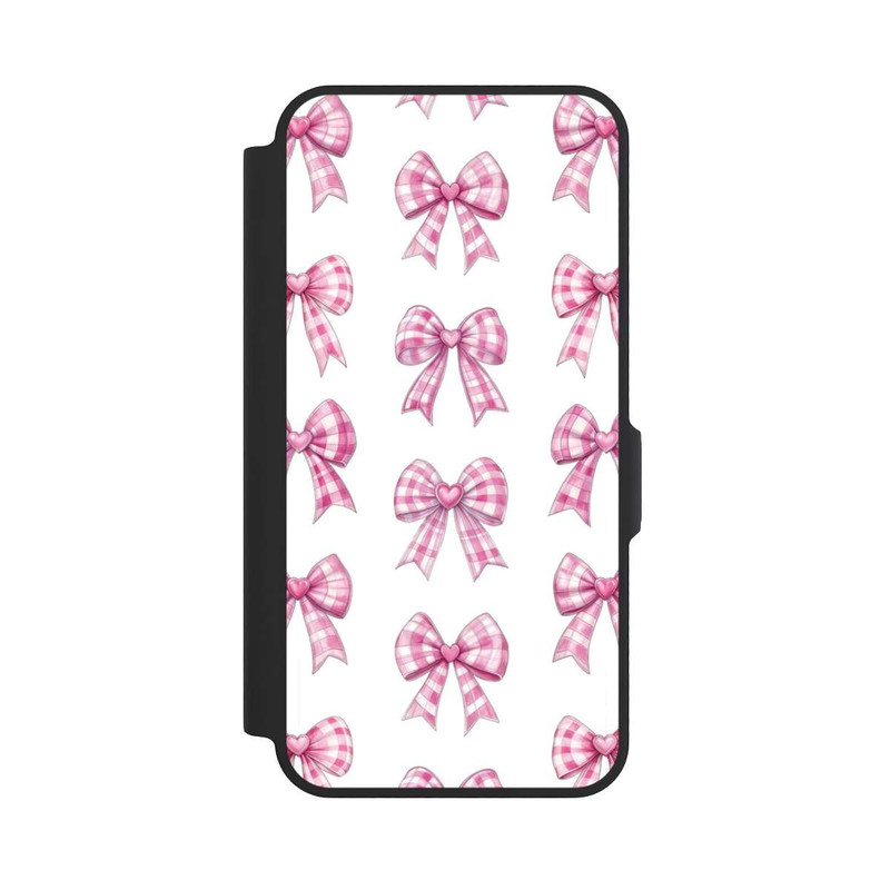 Galaxy A57 5G NIVOflip Pink Gingham Hearts and Bows avec IA