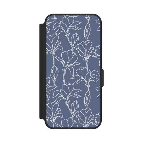 Samsung Galaxy A57 5G NIVOflip Flower Silhouettes on Blue