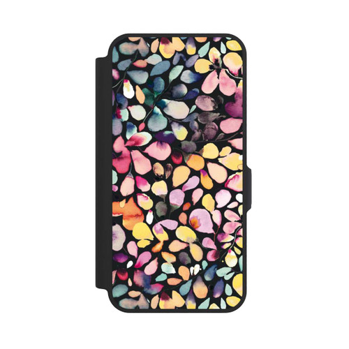 Samsung Galaxy A57 5G NIVOflip Eukalyptus Aquarellblätter Schwarz