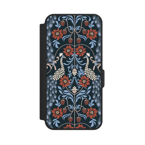 Samsung Galaxy A57 5G NIVOflip Vintage Peacock Garden Arts and Crafts Floral Dark