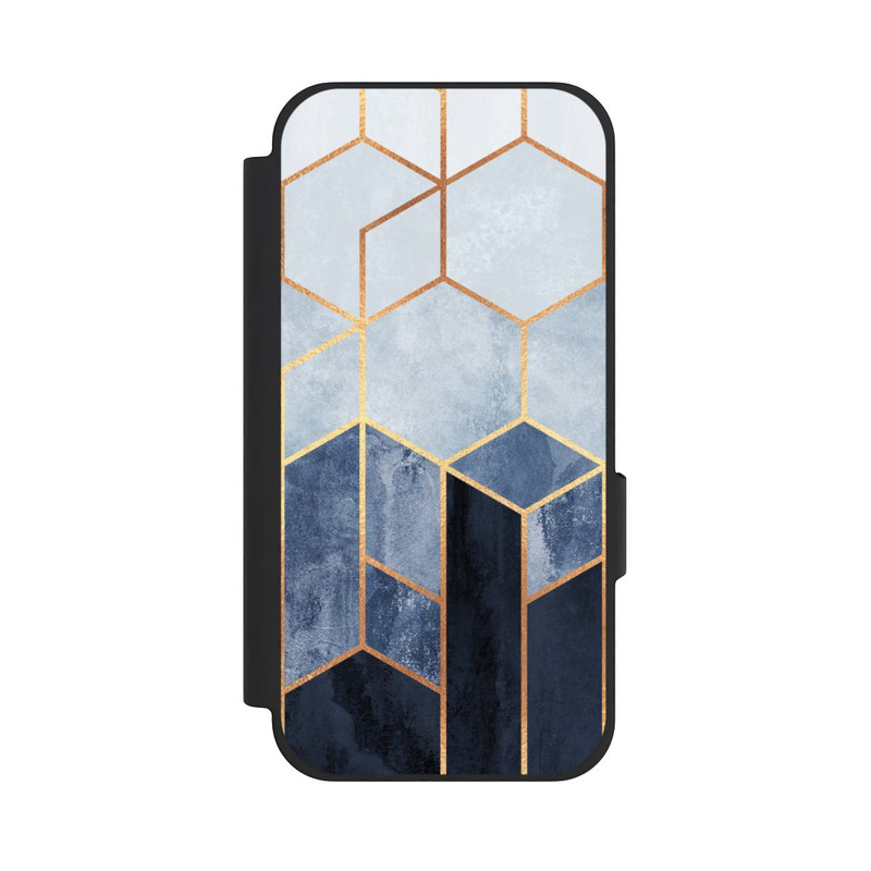 Pixel 10a NIVOflip Blauer Farbverlauf Sechsecke Golddruck