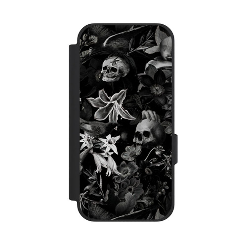 Google Pixel 10a NIVOflip Skulls and Flowers on Black Background