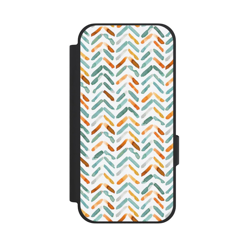 Pixel 10a NIVOflip Elegantes Herbstchevron Blau Orange