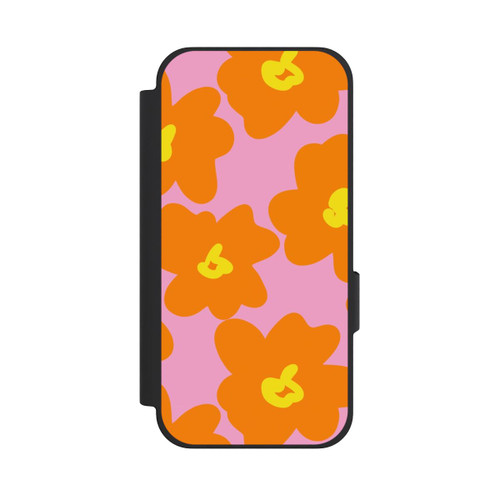 Google Pixel 10a NIVOflip Retro Blumenmuster Pink und Orange