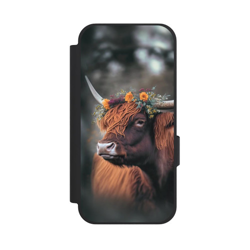 Google Pixel 10a NIVOflip Vache des Highlands avec des fleurs avec IA