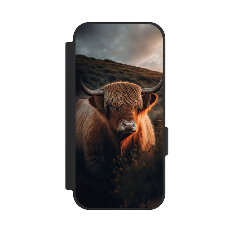 Pixel 10a NIVOflip Vache Highland avec de grandes cornes avec IA