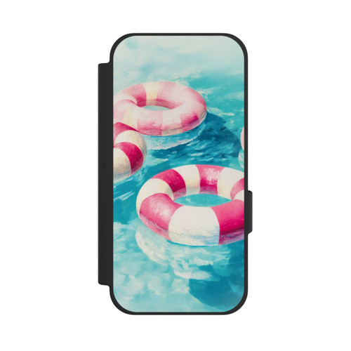 Google Pixel 10a NIVOflip Gestreifte Schwimmringe im Pool