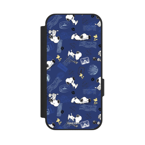 Google Pixel 10a NIVOflip Peanuts Travel Stamps Pattern Blue