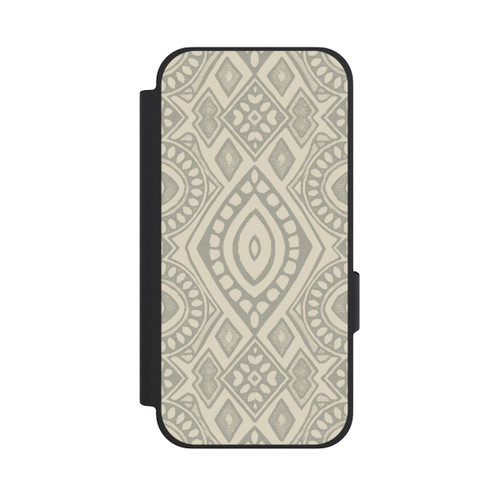 Google Pixel 10a NIVOflip Boho Geometric Mosaic Pattern Neutral Grey and Beige