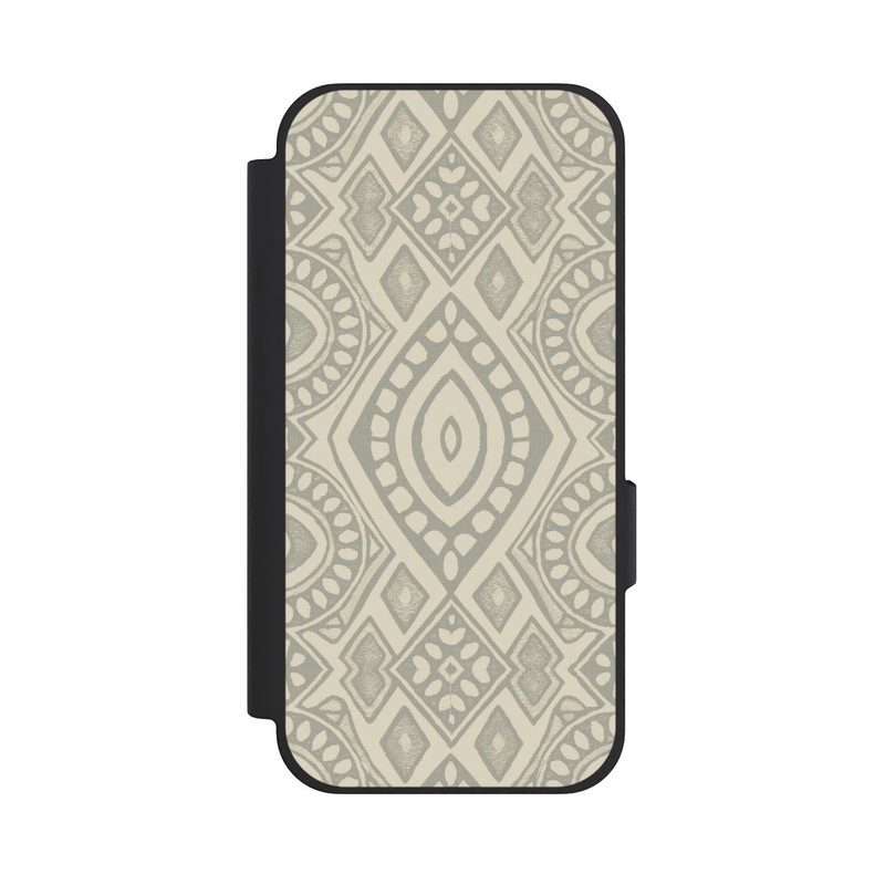 Pixel 10a NIVOflip Boho Geometric Mosaic Pattern Neutral Grey and Beige