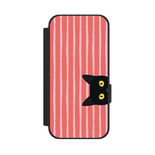 Google Pixel 10a NIVOflip Chat noir sur fond rayé orange