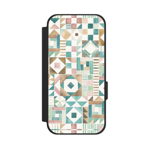 Google Pixel 10a NIVOflip Geometric Blocks Retro Vintage Patchwork Green