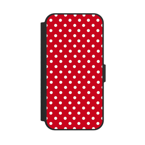 Apple iPhone 17e NIVOflip Polka Dots Dunkelrot und Weiß