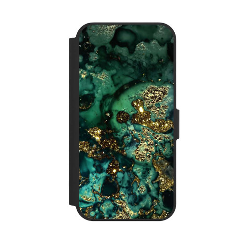 Apple iPhone 17e NIVOflip Cyan Glitzer Marmorlook