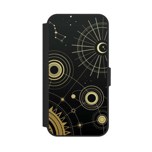 Apple iPhone 17e NIVOflip Schwarzer und goldener Look Abstrakt