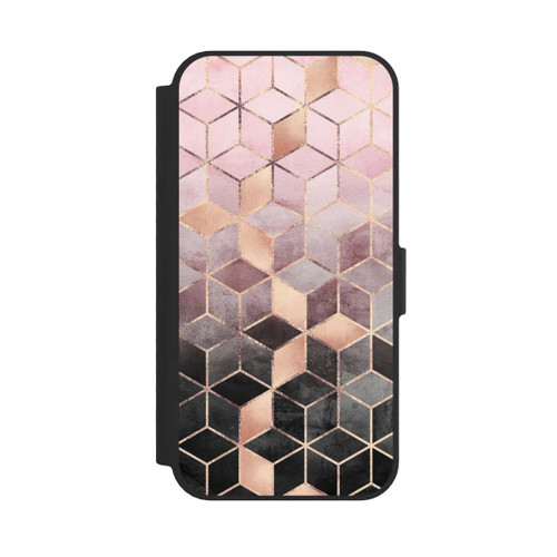Apple iPhone 17e NIVOflip Imprimé Cubes Dégradés Gris Rose