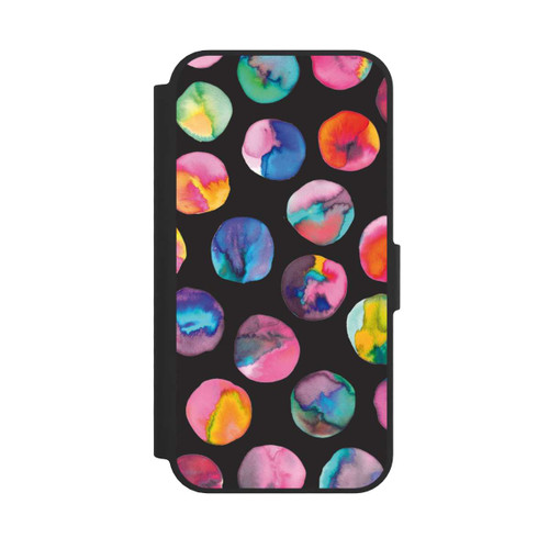 Apple iPhone 17e NIVOflip Colorful Ink Marbles Dots Black