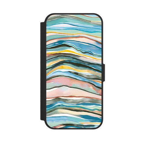 Apple iPhone 17e NIVOflip Watercolor Agate Layers Blue