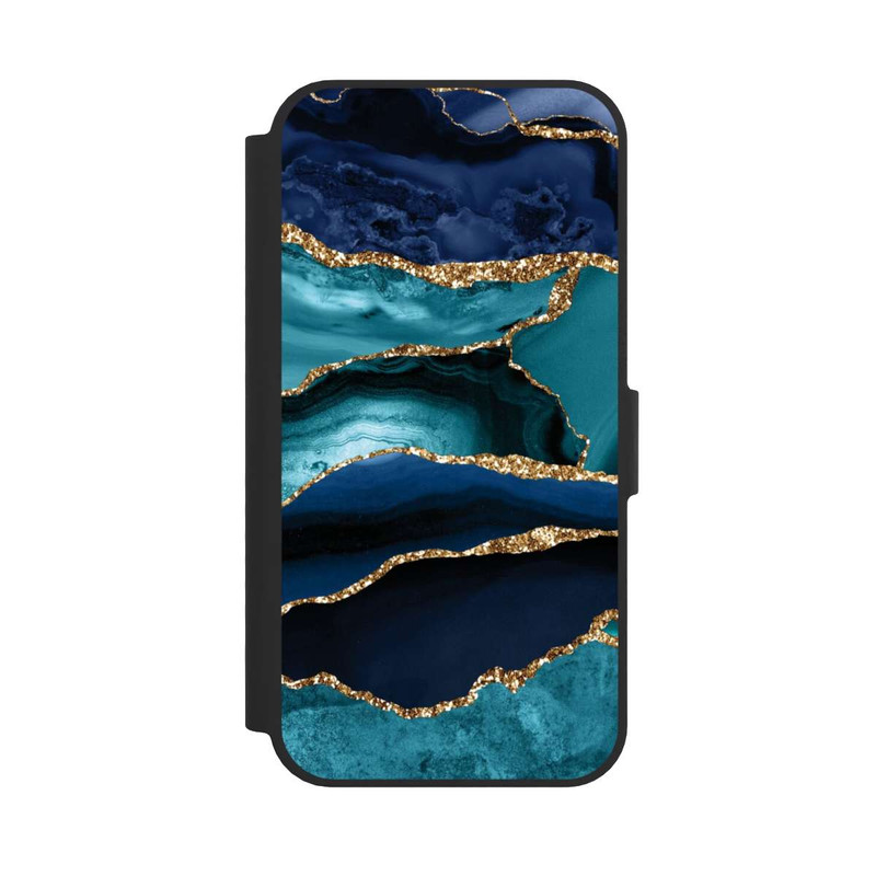 17 e NIVOflip Aspect pailleté doré marbré bleu foncé et bleu clair