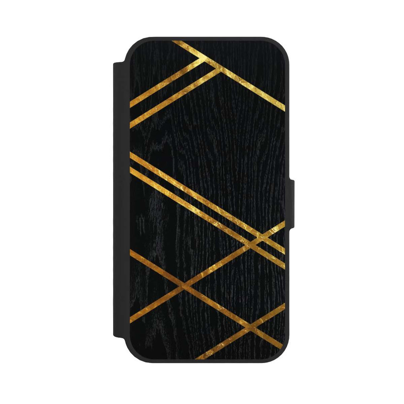 17 e NIVOflip Noir Motif géométrique Rayures dorées
