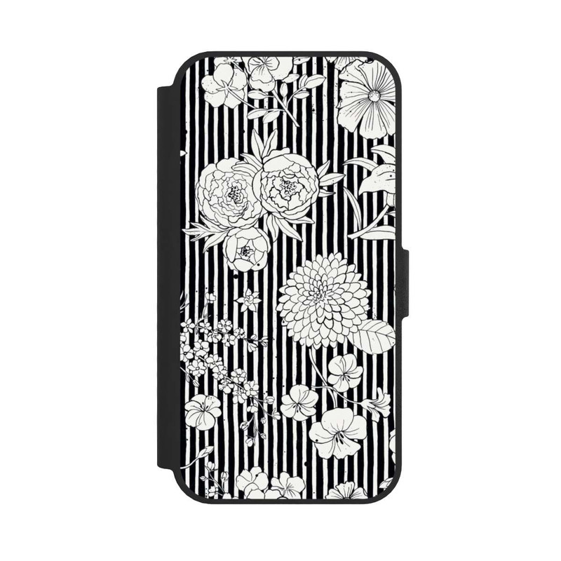 17 e NIVOflip Blumen und Streifen Schwarz und Weiß