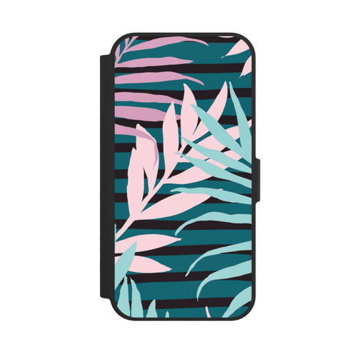 Apple iPhone 17e NIVOflip Pastel Jungle Leaves Pink Teal Seamless