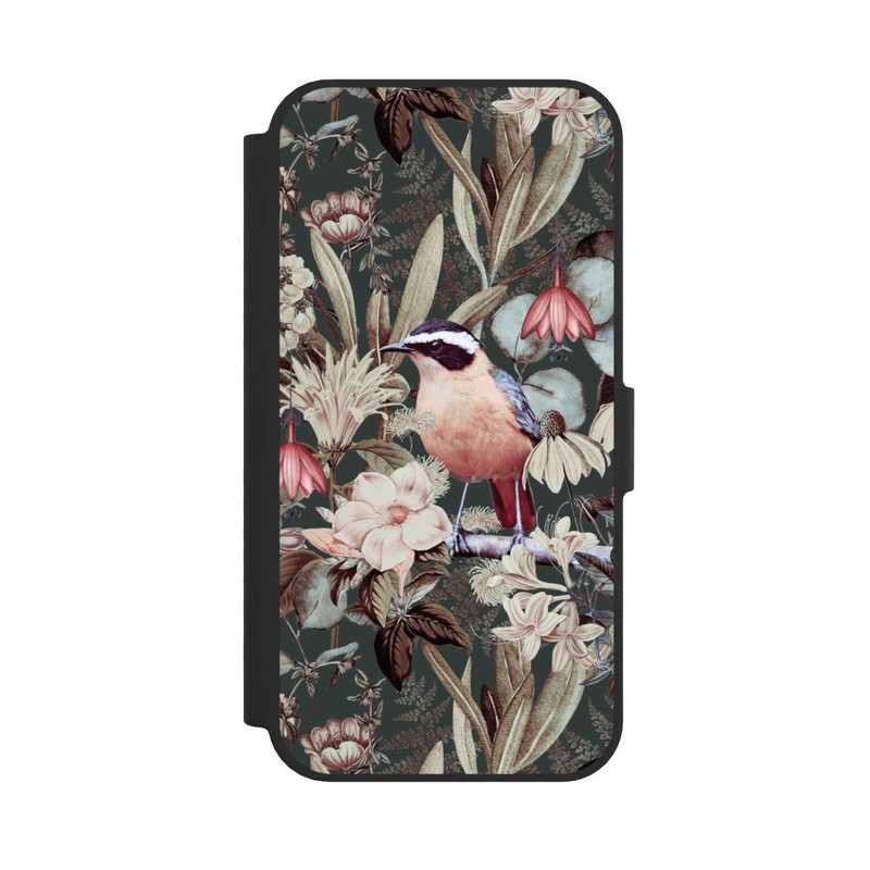 iPhone 17e NIVOflip Orangefarbener Vogel im Vintage Blumenmuster