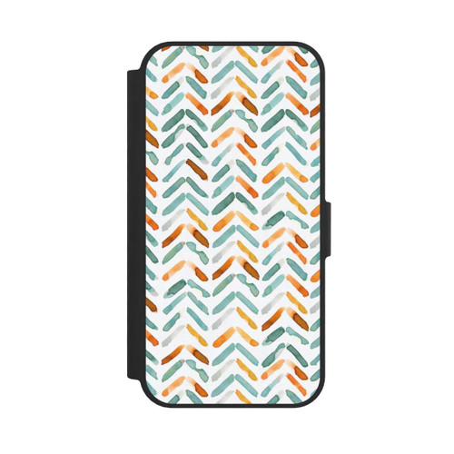 Apple iPhone 17e NIVOflip Elegant Fall Chevron Blue Orange