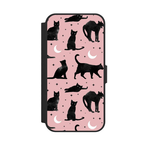 Apple iPhone 17e NIVOflip Katzen und Mond auf Rosa