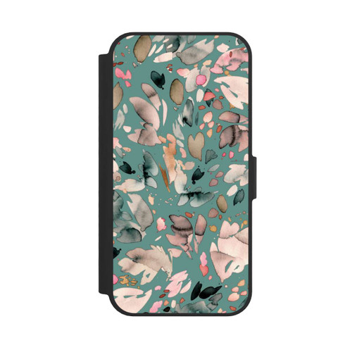 Apple iPhone 17e NIVOflip Abstrakte Blumenblätter grün