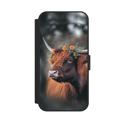 Apple iPhone 17e NIVOflip Vache des Highlands avec des fleurs avec IA