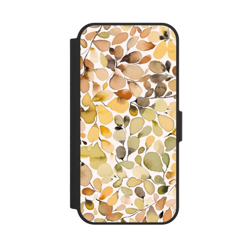 Apple iPhone 17e NIVOflip Eukalyptus Aquarellblätter Braun Herbst