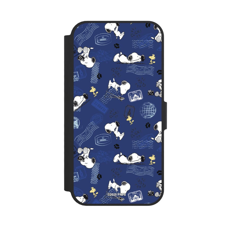 iPhone 17e NIVOflip Peanuts Travel Stamps Pattern Blue
