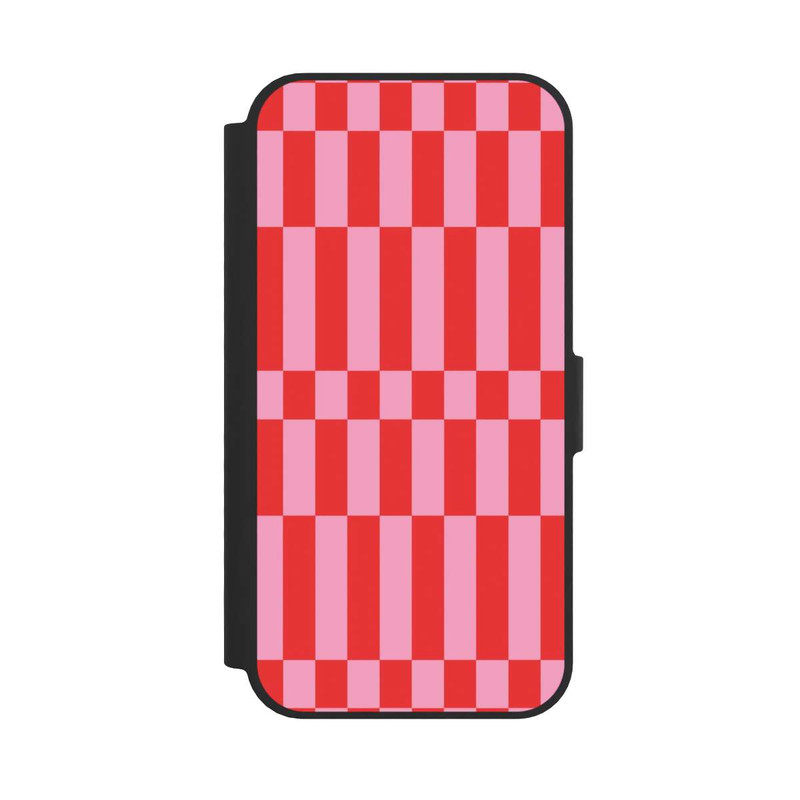 17 e NIVOflip Checked Abstract Bold Coral Red and Pink Color Block