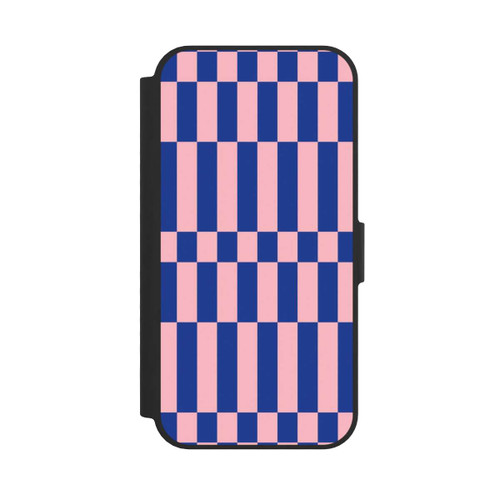Apple iPhone 17e NIVOflip Checked Abstract Bold Electric Blue and Pink Color Block