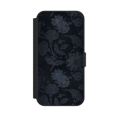 Apple iPhone 17e NIVOflip  Silberne Blumen auf Samt
