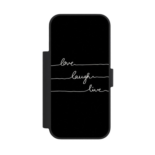 Apple iPhone 18 Pro NIVOflip Love Laugh Live blanc/noir