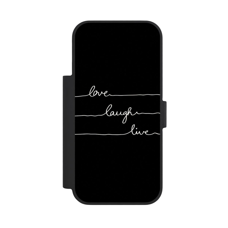 iPhone 18 Pro NIVOflip Love Laugh Live blanc/noir