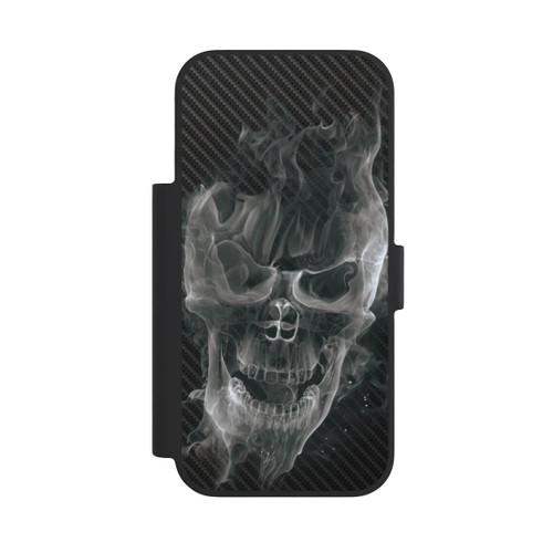 Apple iPhone 18 Pro NIVOflip rauchender Totenkopf Carbon