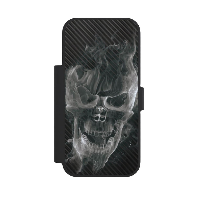 iPhone 18 Pro NIVOflip rauchender Totenkopf Carbon