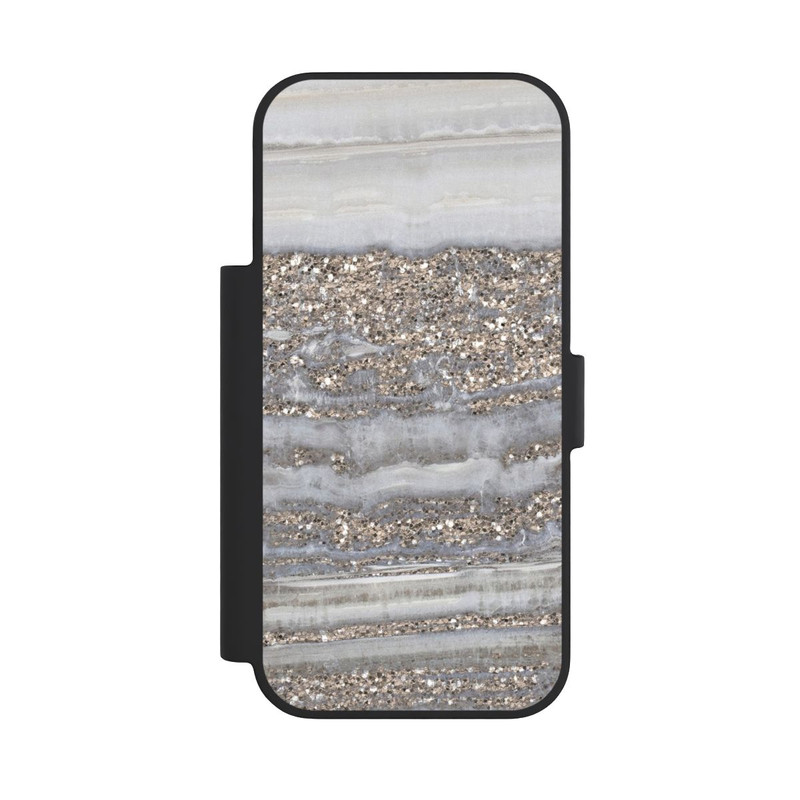 iPhone 18 Pro NIVOflip White Glitter Marble Look