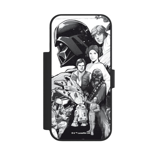 Apple iPhone 18 Pro NIVOflip Personnages StarWars - Noir et Blanc