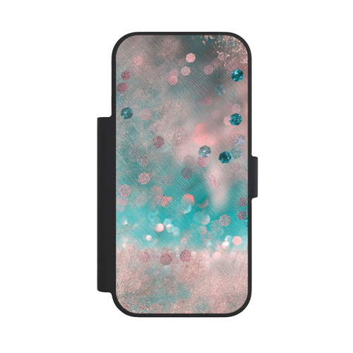 Apple iPhone 18 Pro NIVOflip Look pailleté glamour turquoise