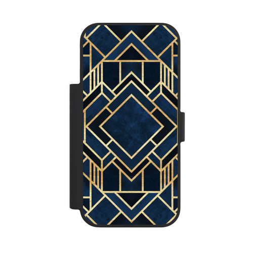 Apple iPhone 18 Pro NIVOflip Kunst Deko Blau Golddruck