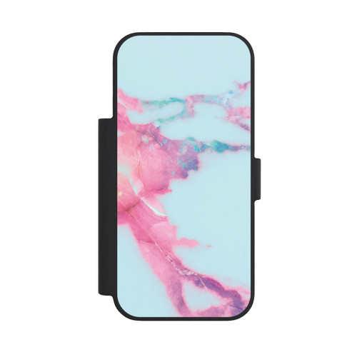 Apple iPhone 18 Pro NIVOflip Marbre veiné irisé bleu clair