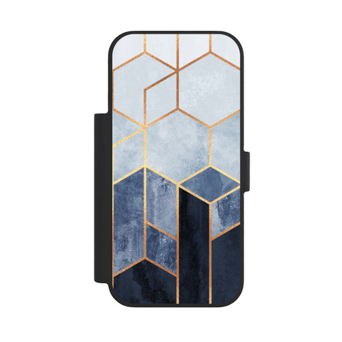 Apple iPhone 18 Pro NIVOflip Blauer Farbverlauf Sechsecke Golddruck